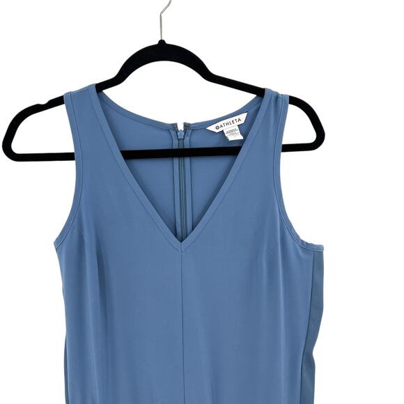 Athleta Brooklyn Jumpsuit Sleeveless Stretch Cottage Blue Size 2 - Picture 3 of 13